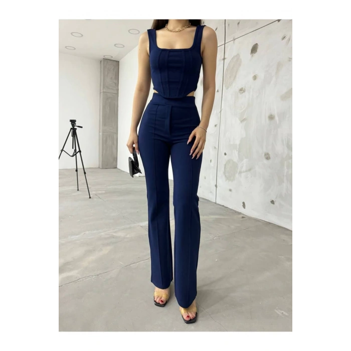 Lacivert Bilyeli İnterlook Alt Üst Takım