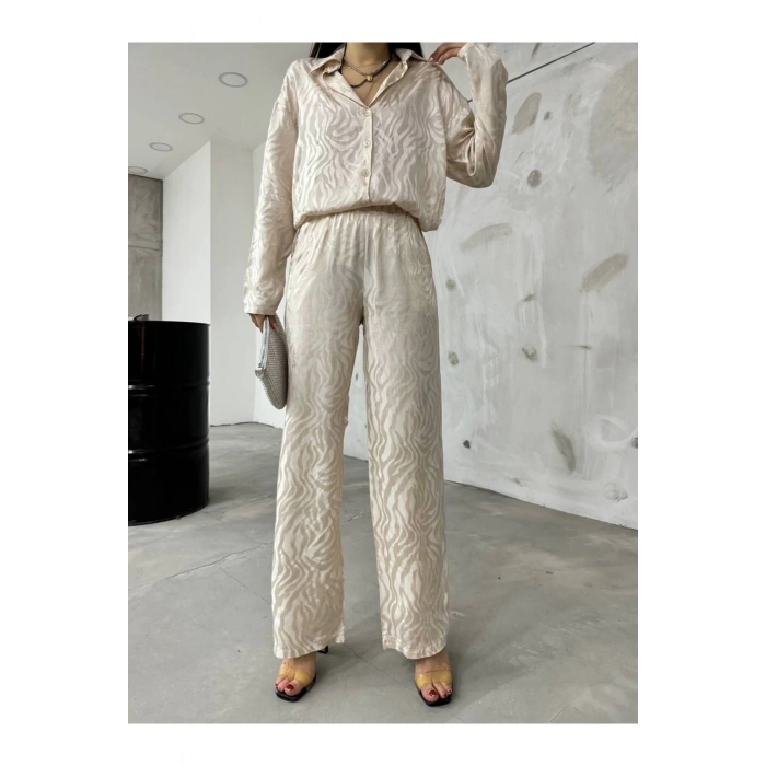 Somon Jakarlı Saten Takım