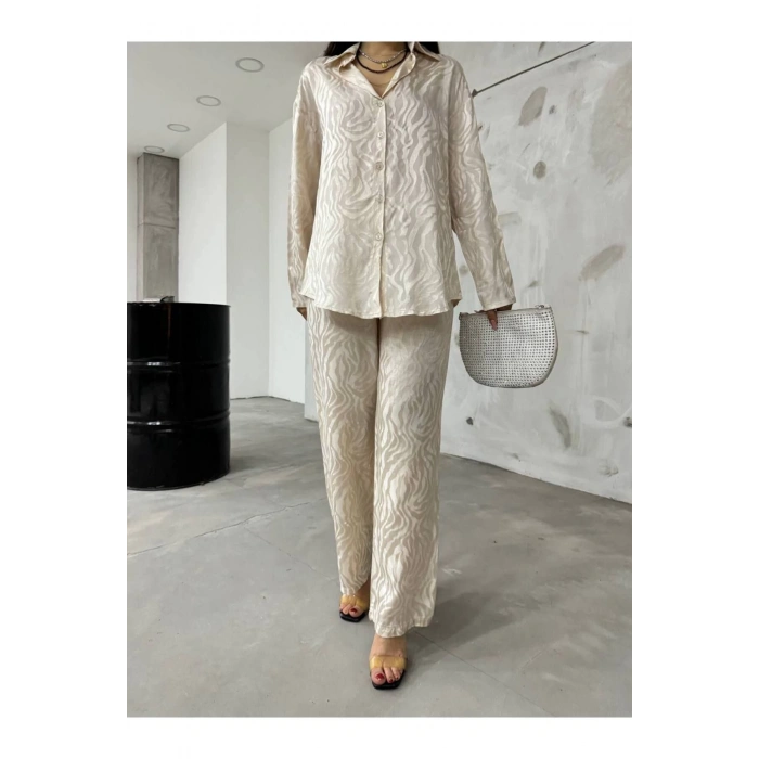 Somon Jakarlı Saten Takım