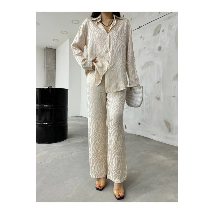 Somon Jakarlı Saten Takım