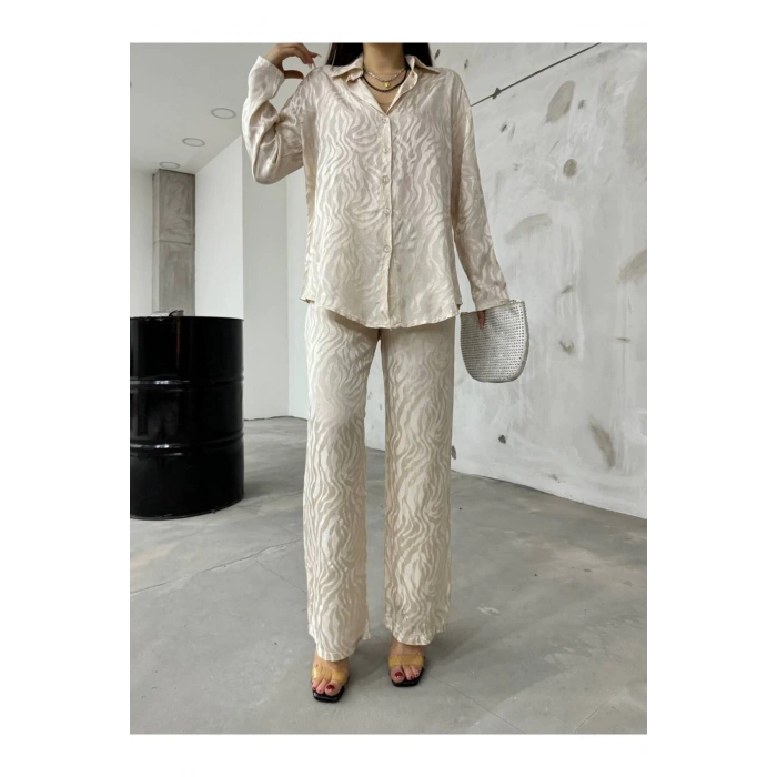 Somon Jakarlı Saten Takım