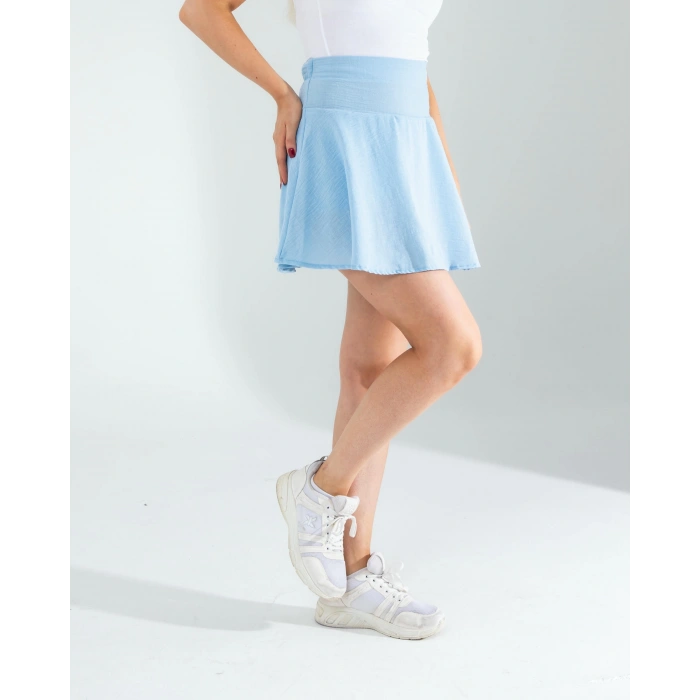 Bebe Mavi Keten Şort Etek