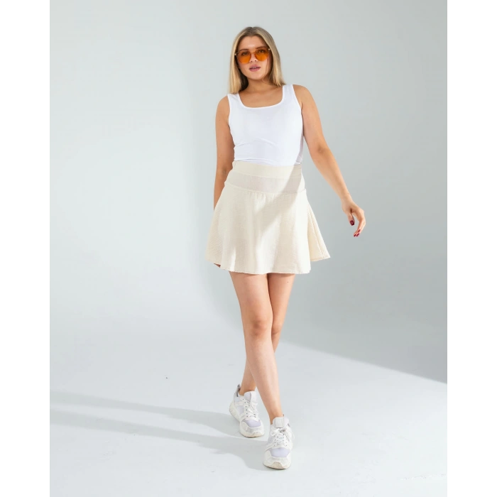 Taş Keten Şort Etek