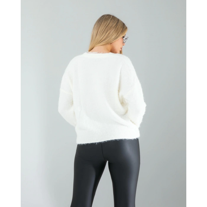 Beyaz Sakal Triko Hırka