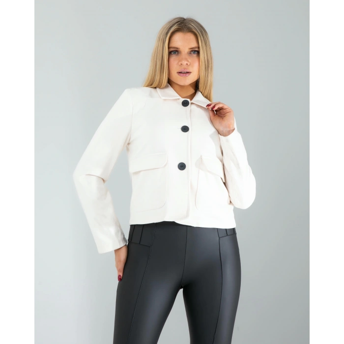 Beyaz Süet Ceket