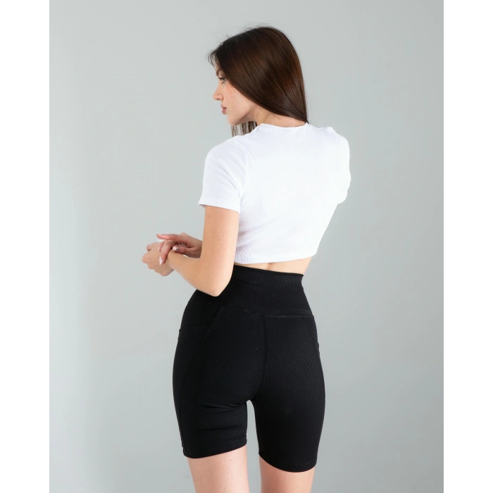 Beyaz Fitilli Kaşkorse Mini Bluz