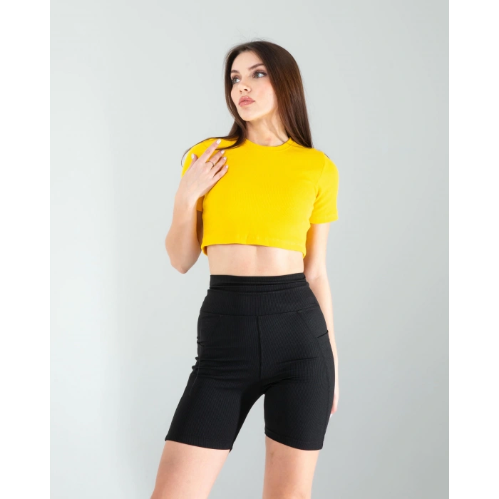 Sarı Fitilli Kaşkorse Mini Bluz