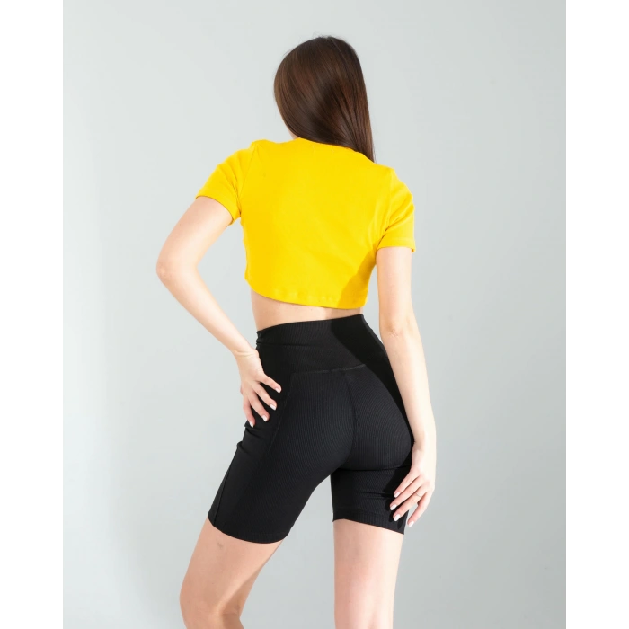 Sarı Fitilli Kaşkorse Mini Bluz