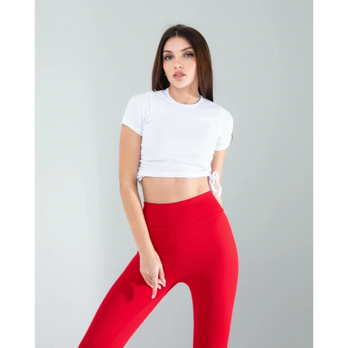 Kırmızı Fitilli Push Up Toparlayıcı Spor Tayt