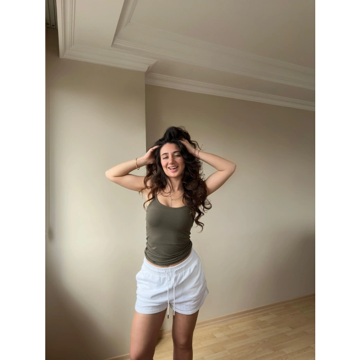 Haki ZRA Model Poliamid İp Askı Bluz