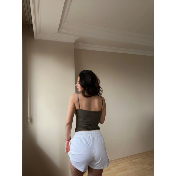 Haki ZRA Model Poliamid İp Askı Bluz