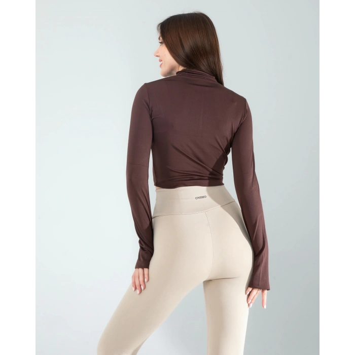 Kahve Renkli Parmak Geçmeli Spor Body