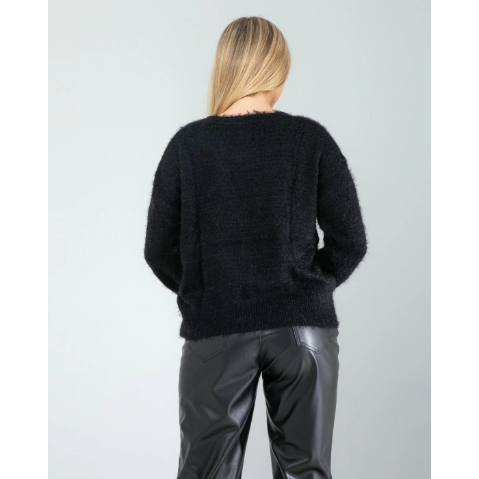 Siyah Sakal Triko Hırka