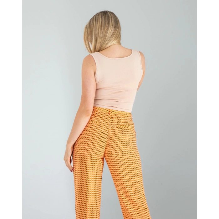 Bej Kare Yaka Basic Bluz