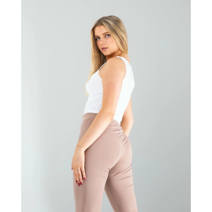 Beyaz Kare Yaka Basic Bluz