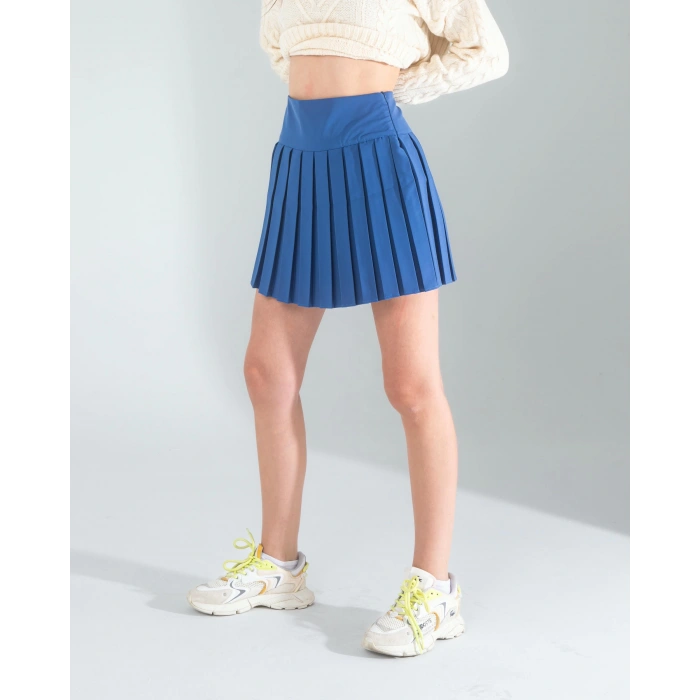 Lacivert Pilseli Etek