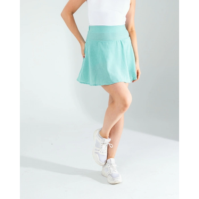 Mint Keten Şort Etek