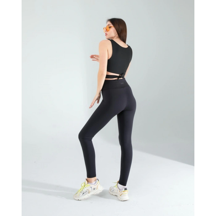 Siyah Önü Kurdeleli Askılı Dalgıç Crop