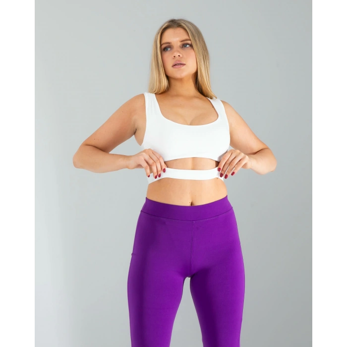 Beyaz Önü Kurdeleli Askılı Dalgıç Crop