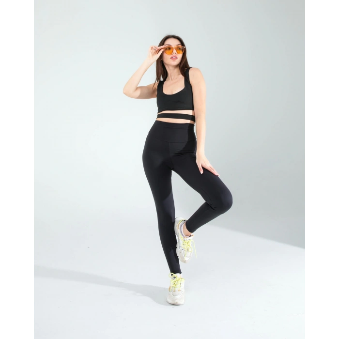 Siyah Önü Kurdeleli Askılı Dalgıç Crop