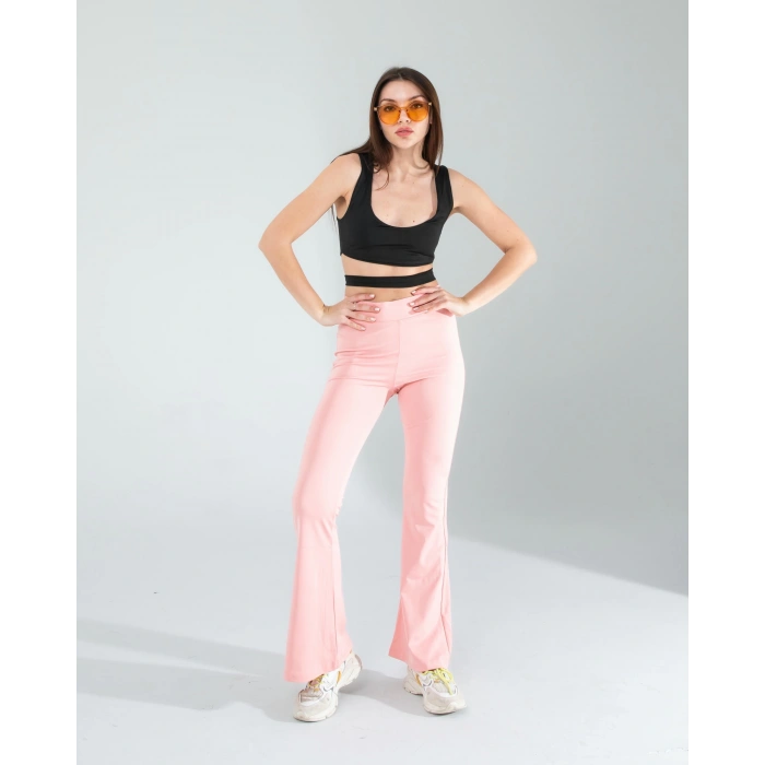 Pembe İspanyol Paça Tayt