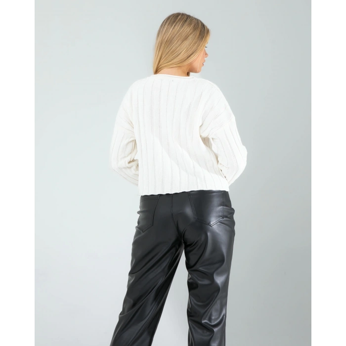 Portakal Desen Triko Kazak