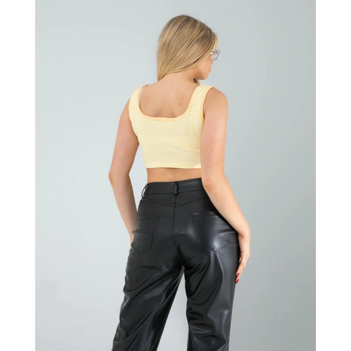 Sarı Çizgili Basic Crop