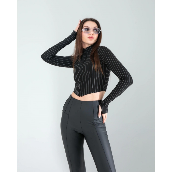 Siyah Nevru Deri Tayt