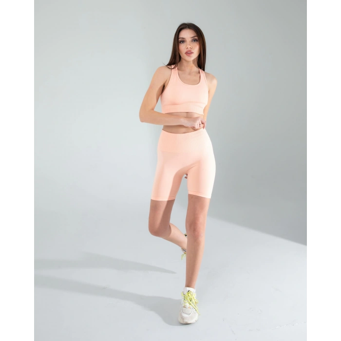 Somon Seamless Dikişsiz Biker Tayt Crop Takım