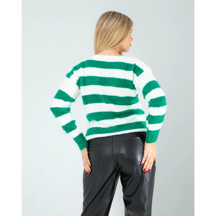 Yeşil Çizgili Triko