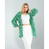 Çiçek Desen Yeşil Kimono
