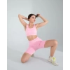 Pembe Seamless Dikişsiz Biker Tayt Crop Takım