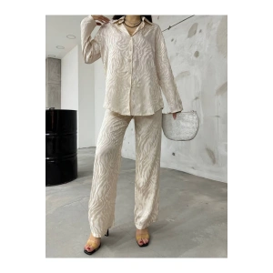 Somon Jakarlı Saten Takım