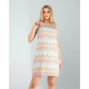 Geometrik Desen Saten Elbise