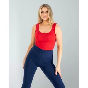 Kırmızı Kare Yaka Basic Bluz