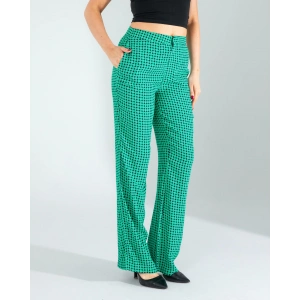 Retro Desen Cepli Yeşil Pantolon