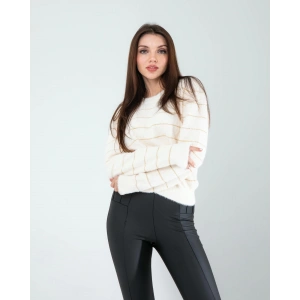 Sim Şeritli Beyaz Triko