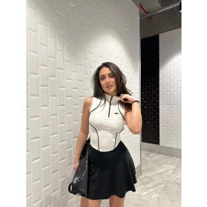 Siyah Scuba Şort Etek