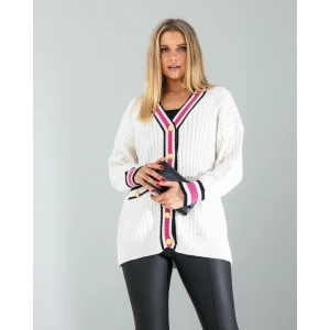 Çizgi Detay Triko Hırka