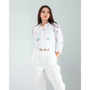 Yeşil Nakışlı Fisto Gömlek