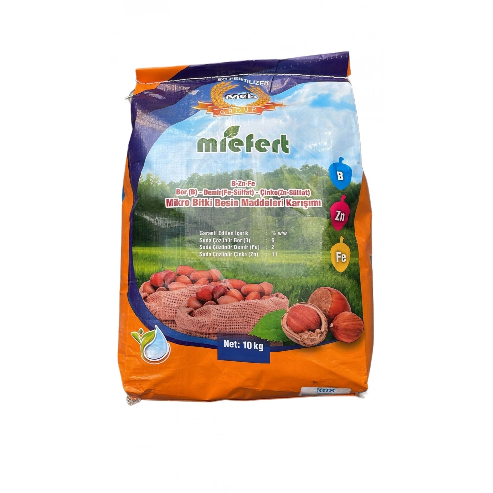 Miefert B-Zn-Fe Mikro Bitki Besin Maddeleri Karışımı Gübre 10kg