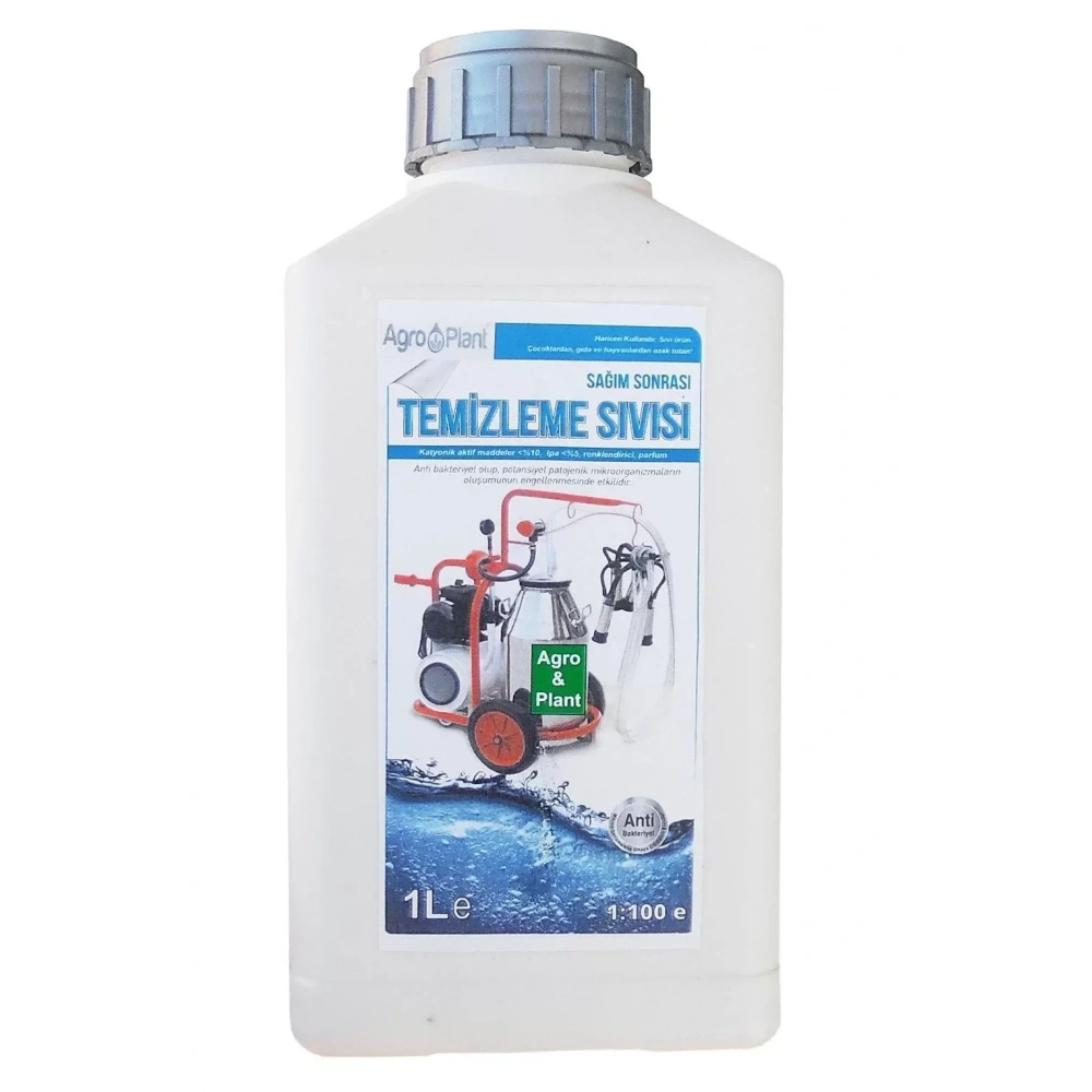 Agro Plant Süt Sağım Makinesi Sağım Sonrası Temizleme Sıvısı Dezenfektan 1Lt