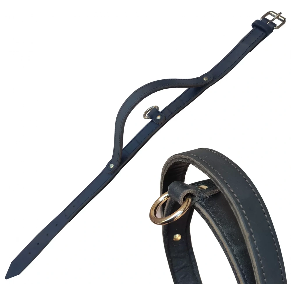 Deri Köpek Boyun Tasması Boyun El Tutamaçlı Tasma H084