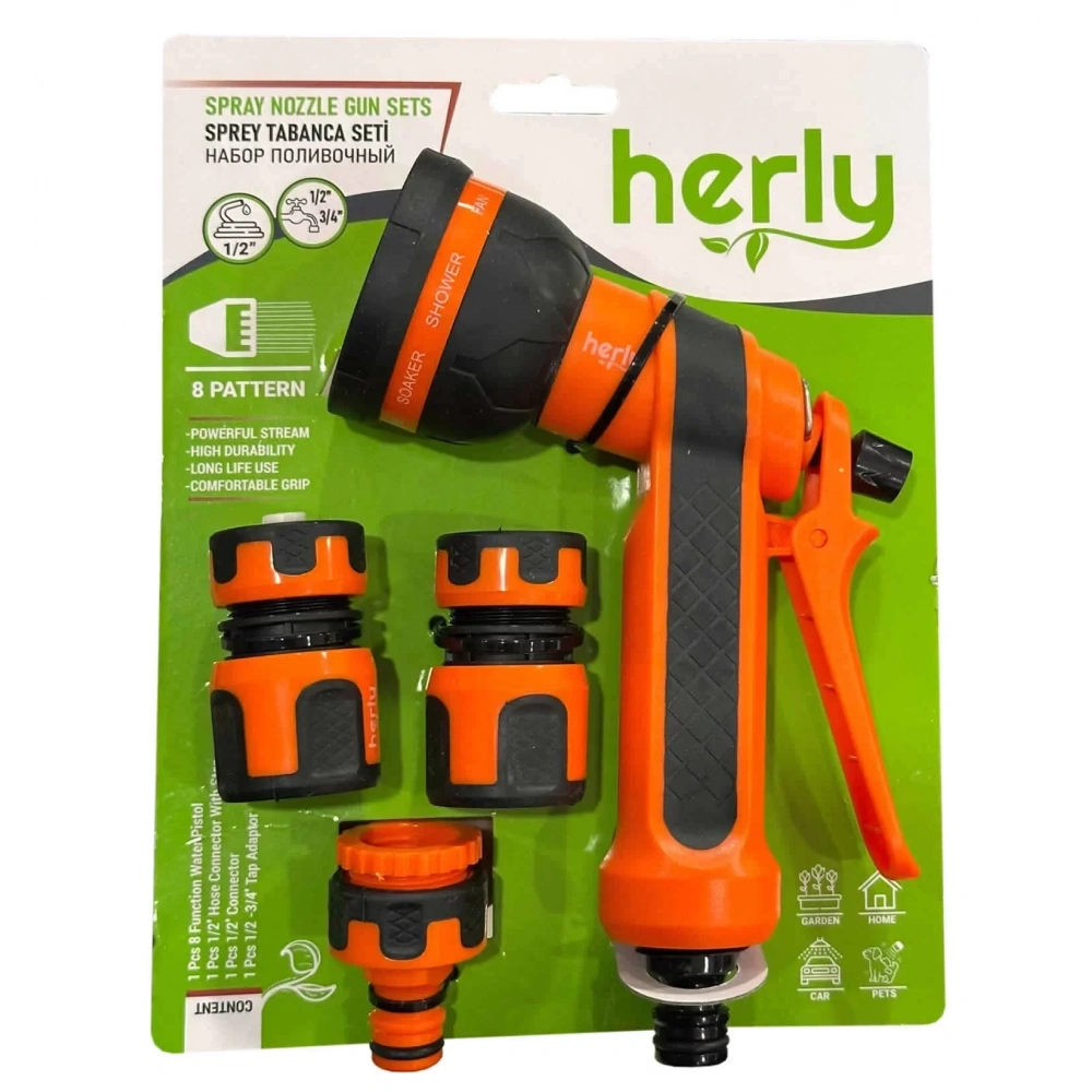 Herly HL2201 Sulama Sprey Tabanca Seti 8 Fonksiyonlu