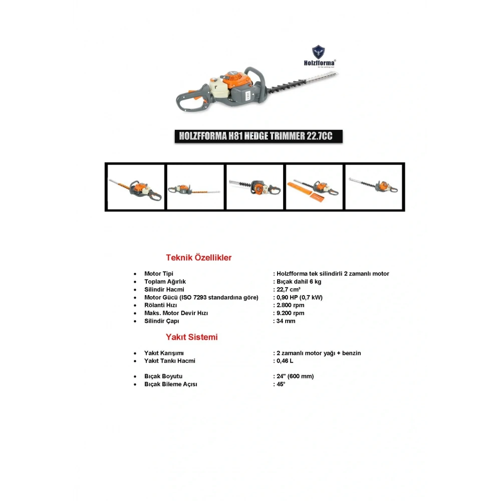 HOLZFFORMA H81 ÇİT BUDAMA MAKİNESİ