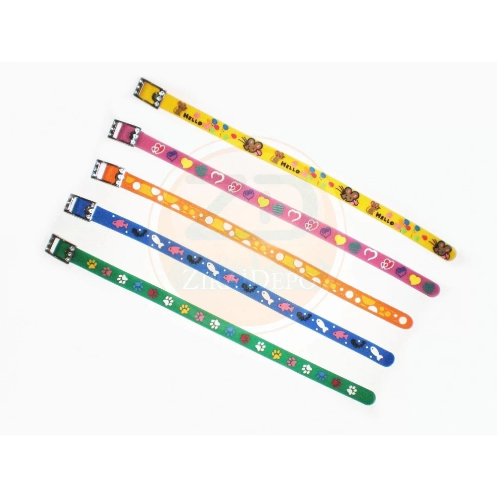 Kedi Köpek Boyun Tasması Desenli Plastik Tasma Hrb-008