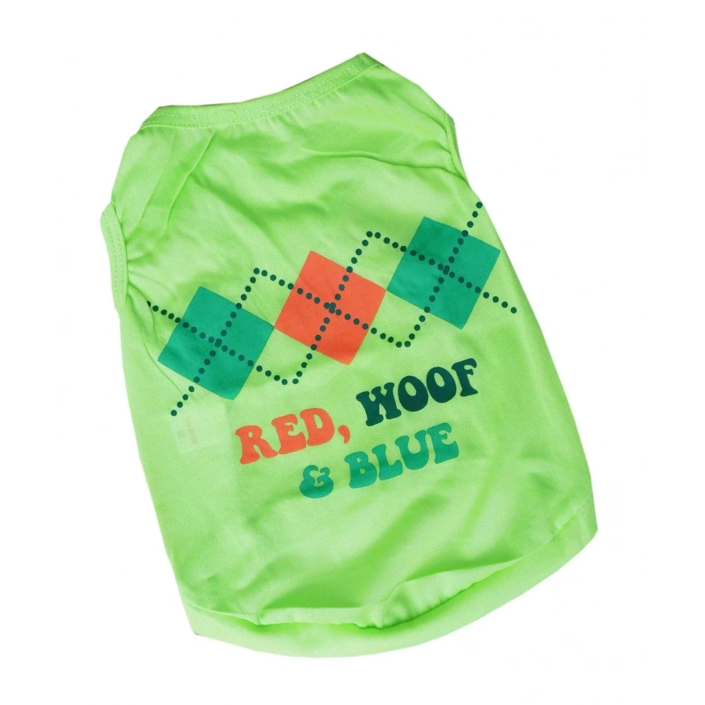 Kedi Köpek Elbisesi Yeşil Penye Atlet Kolsuz Giysi Hb1074