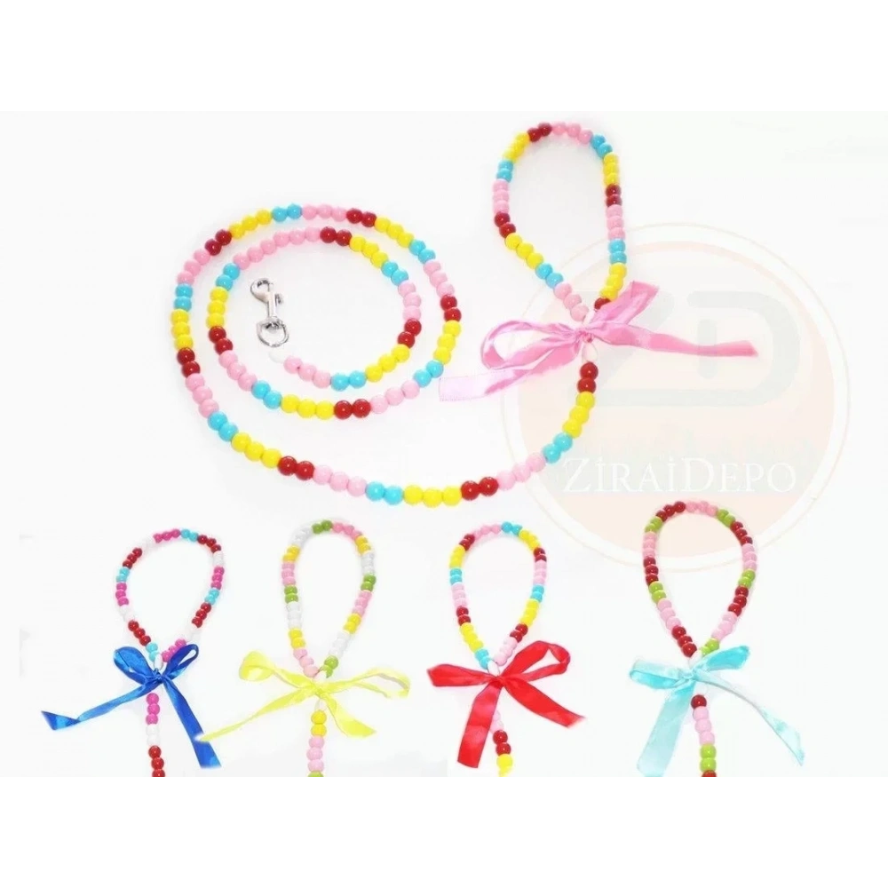 Köpek Kedi Gezdirme Kolon Renkli Taşlı Hrb-069