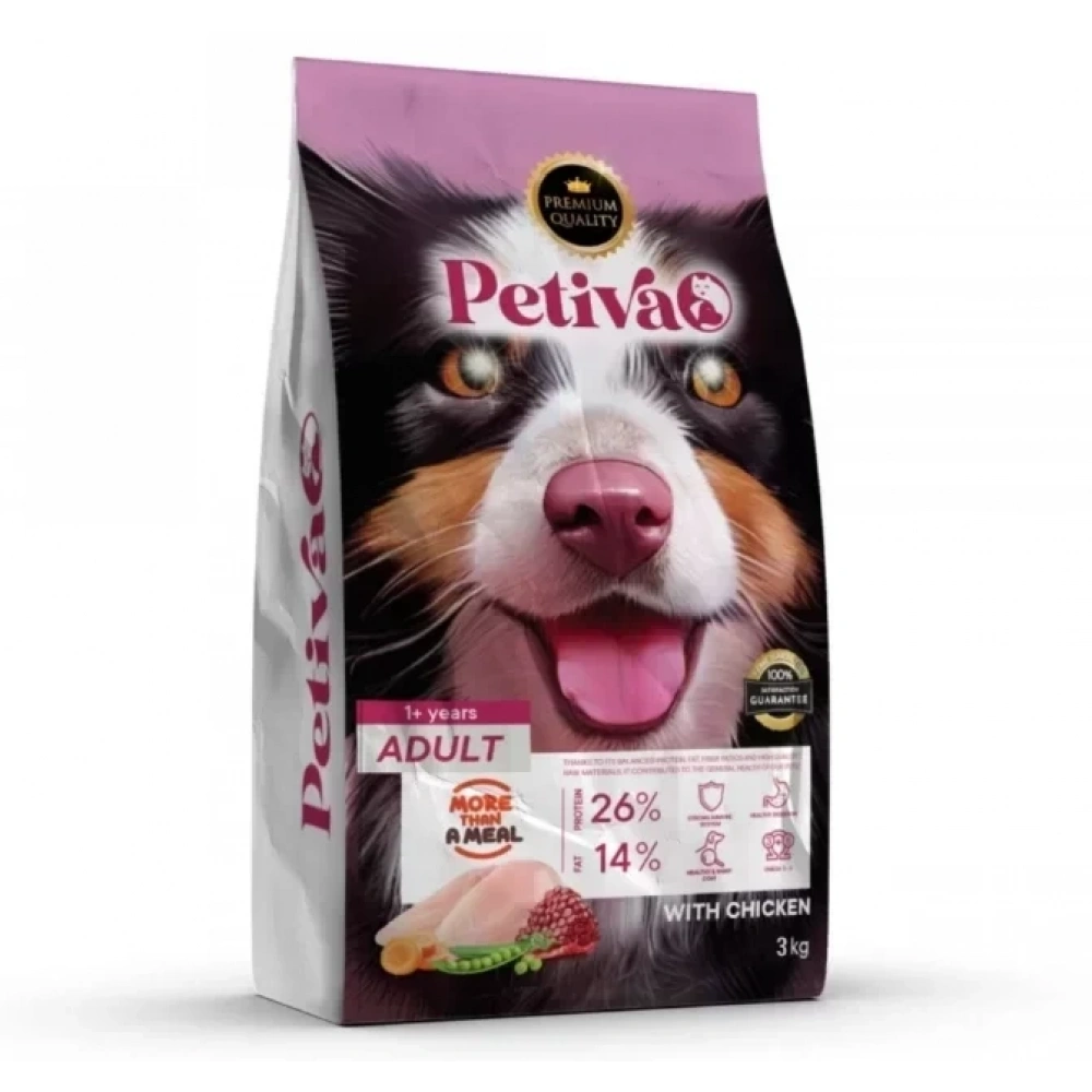 Petiva Yetişkin Tavuklu Köpek Maması 3 Kg