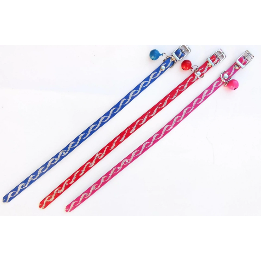 Zilli Kedi Boyun Tasması Tokalı Simli Tasma Kırmızı Hrb-003